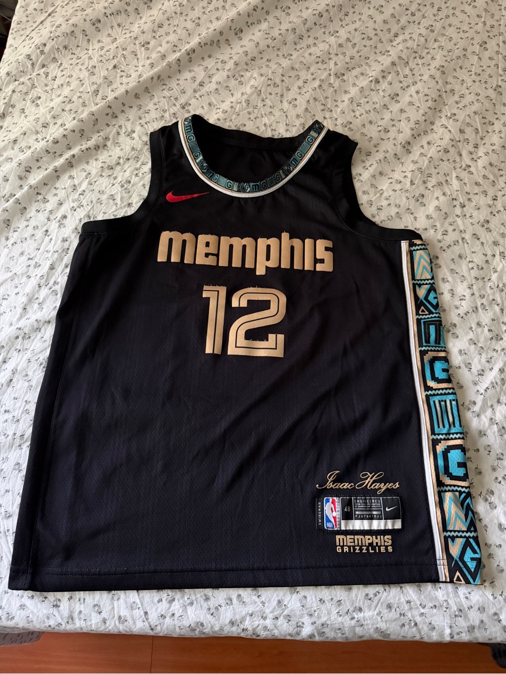 Ja Morant Nike Memphis Grizzlies Black and Gold #12 Basketball City Jersey